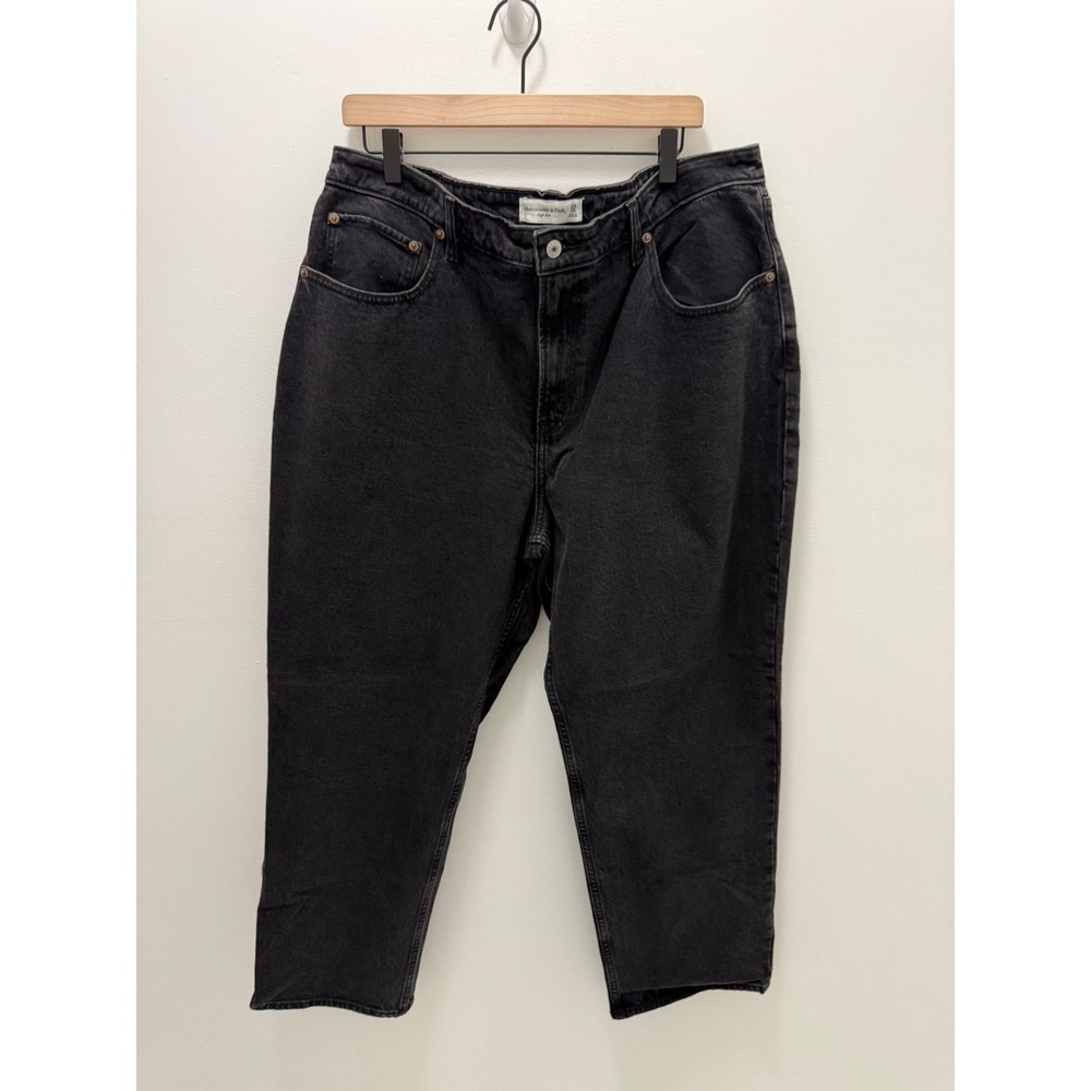 Abercrombie & Fitch Curve Love High Rise Jeans Washed Black Size 34 18R